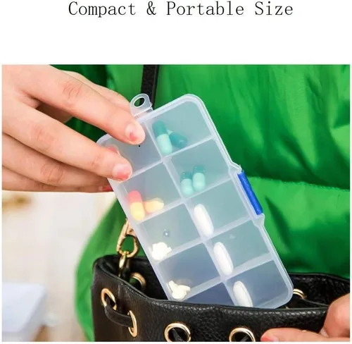 Vista 4 de Organizador de joyas (paquete de 4), organizador de cuentas de 2 x 10 pulgadas, caja de joyería de plástico con divisores móviles, contenedores