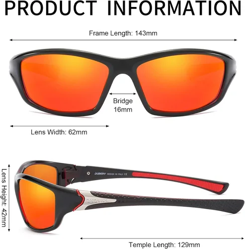 Vista 6 de Tramean Gafas de sol polarizadas deportivas para hombres y mujeres conducir pesca béisbol ciclismo 100 protección UV gafas de sol envolventes
