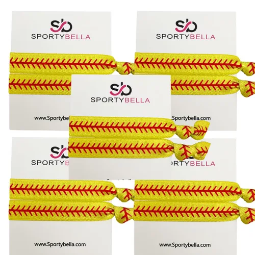 Vista 11 de Sportybella - Juego de bandas elásticas sin arrugas con diseño de corazón, accesorios elegantes para niñas, adolescentes y jugadores de sóftbol