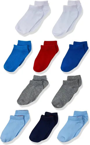Vista 3 de Hanes Calcetines para bebés y niños pequeños, tobillo y corte bajo, paquete de 10 pares Variados
