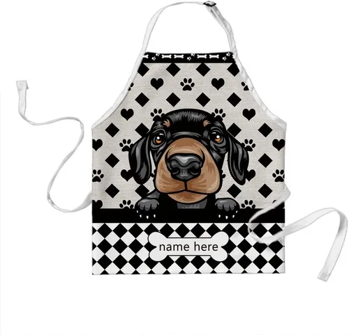 Vista 9 de Delantal lindo de lunares de perro personalizado Peeking Dog Boxer, Boxer-2