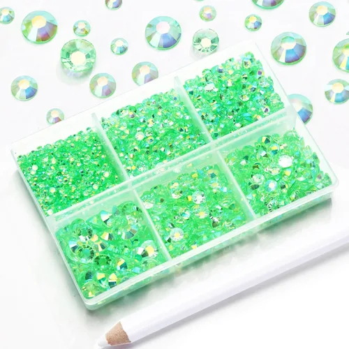 Vista 8 de 3000 diamantes de imitación de parte trasera plana, diamantes de imitación AB de parte trasera plana rosa claro para manualidades, gemas