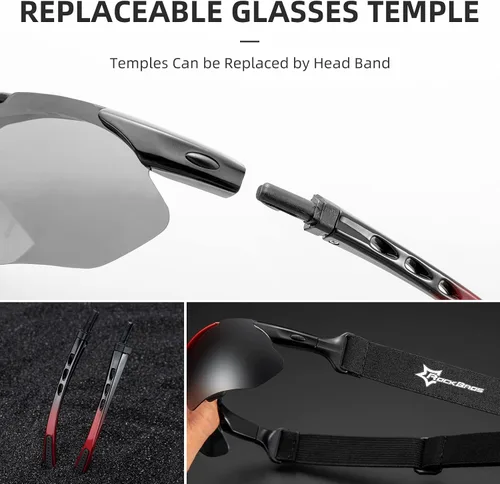 Vista 5 de ROCKBROS Polarized Sports Sunglasses UV Protection Cycling Glasses Outdoor