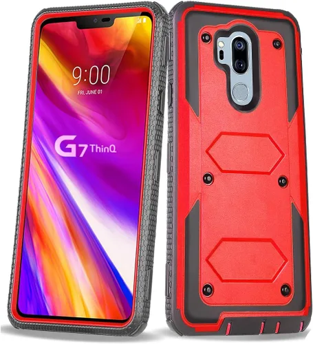Vista 10 de Asuwish Funda de teléfono para LG G7 ThinQ cubierta híbrida a prueba de golpes de cuerpo completo protector resistente accesorios de celular LGG7