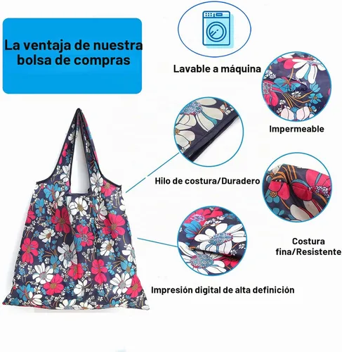Vista 5 de 6 bolsas de comestibles reutilizables extragrandes de 50 libras, bolsas de compras plegables para comestibles, bolsa de playa, bolsas de nailon