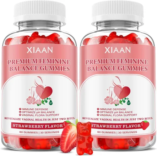 Vista 8 de Gomitas de equilibrio femenino para mujer, gomitas premium de equilibrio femenino que apoyan el equilibrio del pH y la salud vaginal, veganas, sin