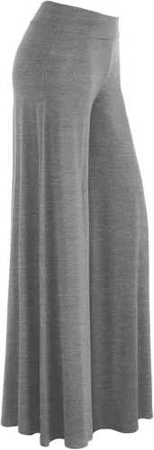Vista 140 de Made By Johnny Pantalones palazzo elásticos de pierna ancha para mujer, lisos, casuales, cómodos