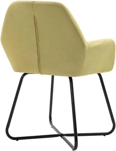 Vista 6 de 【Durable and Classic】 Dining Table Sofa Armchair Elegant Support Modern Upholstered Living Room Bedroom Lounge Chair Dining Chairs 2 pcs Green Fabric