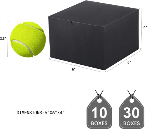 Vista 6 de JINMING 10 cajas de regalo 6x6x4 pulgadas, cajas de regalo mate negras a granel para el Día de la Madre, el Día del Padre, fiesta, cumpleaños, cajas