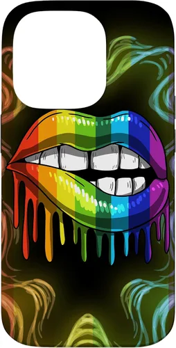 Vista 17 de Rainbow Lip Drip Lesbiana Gay Pride Bisexual Transgénero LGBT Funda para iPhone 17