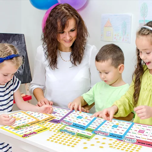 Vista 8 de Fancy Land Juego de bingo de palabras a la vista para niños y adultos, listas de palabras de Dolch & Fry's, juego de bingo para pre-k a 3er grado