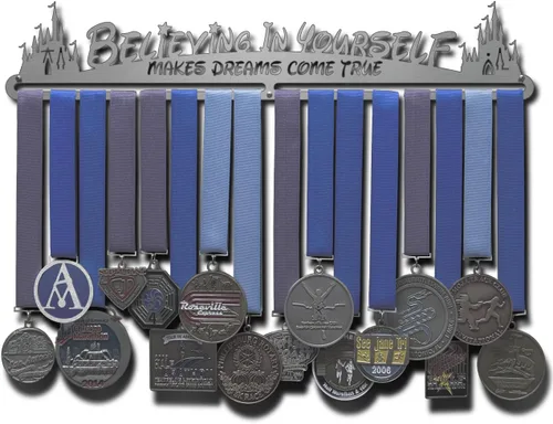 Vista 11 de Allied Medal Hangers - Creer en ti mismo hace que los sueños se hagan realidad - Múltiples opciones de tamaño disponibles - Soporte para medallas