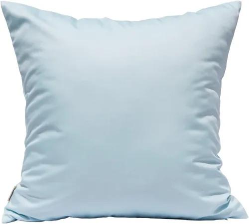 Vista 30 de TangDepot Fundas de almohada sólidas de seda sintética duradera, fundas de almohada cuadradas decorativas, fundas de almohada para interiores y Azul