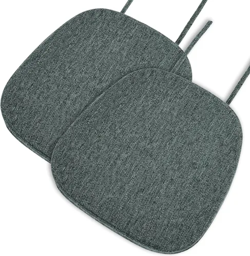 Vista 9 de baibu Juego de 2 cojines metálicos de espuma viscoelástica de 14 x 14 pulgadas, diseño de doble capa, antideslizantes, para sillas de comedor, cojín