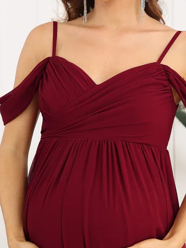 Vista 5 de Ever-Pretty Vestido de fiesta formal de maternidad con cuello en V y mangas cortas para mujer 20809