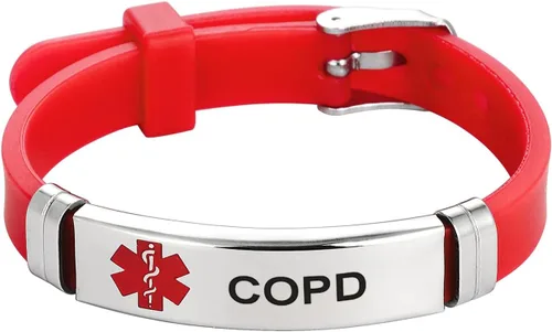 Vista 3 de TGLS Pulsera de identificación de alerta médica roja para mujer, acero inoxidable, para primeros auxilios de emergencia, alerta de salud, pulsera