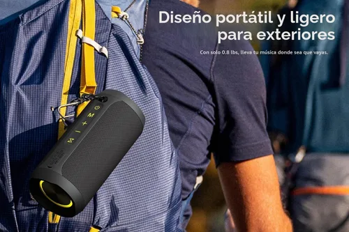 Vista 6 de EDUPLINK - Bocina portátil inalámbrica con Bluetooth impermeable IPX7 con bocinas de mayor sonido, 20 W con interruptor y conexión Bluetooth, modo