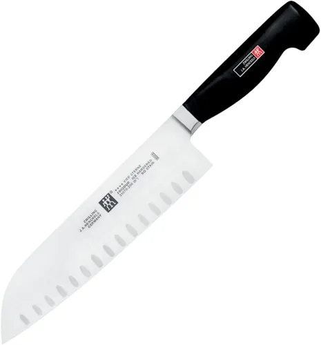 Vista 5 de ZWILLING Four Star 7-inch Hollow Edge Santoku Knife Negro/ acero inoxidable