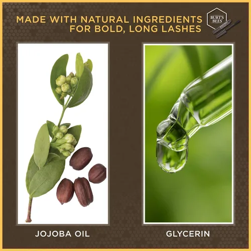 Vista 6 de Máscara de pestañas, pestañas alargadas Burt's Bees 100% natural, negro clásico