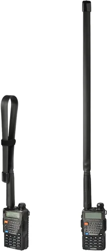 Vista 8 de Bingfu Antena de radio de doble banda VHF UHF 136-520MHz 18.5 pulgadas plegable CS táctica SMA hembra jamón antena de radio para Kenwood Wouxun