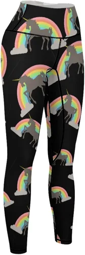 Vista 8 de Rainbow Unicorn Workout Leggings for Women High Waisted Tummy Control Yoga Pants