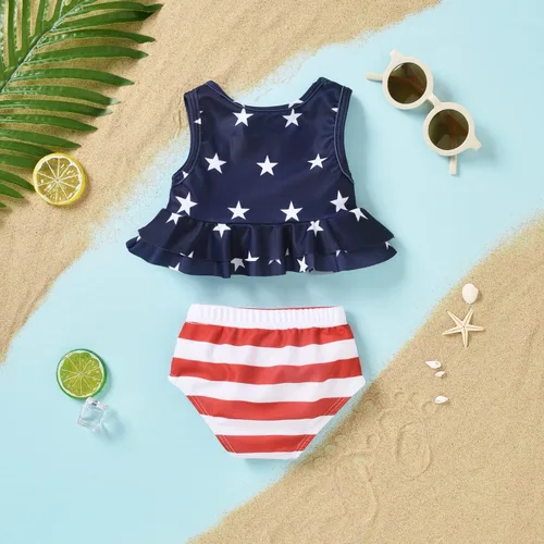 Vista 6 de Aalizzwell Traje de baño de dos piezas para niña pequeña