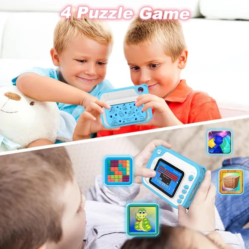 Vista 9 de Cámara para niños con impresión instantánea, video de 1080P, tarjeta SD de 32 GB, juguete para niños, regalos de cumpleaños de Pascua para niños