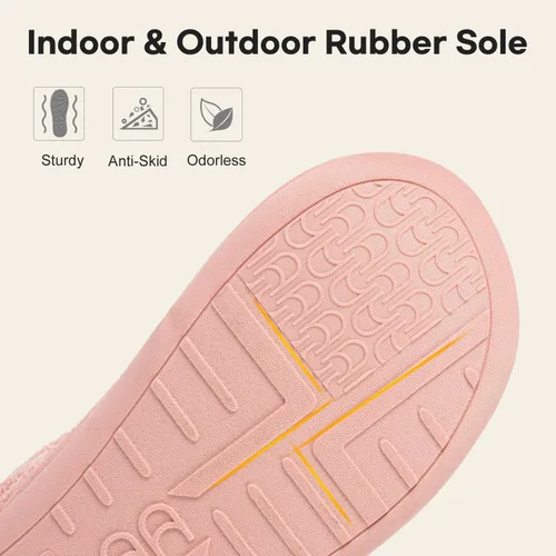 Vista 4 de LongBay Pantuflas de punto de chenilla cálidas para mujer, de espuma viscoelástica, cómodas, de gamuza, esponjosas, de espuma viscoelástica, botas