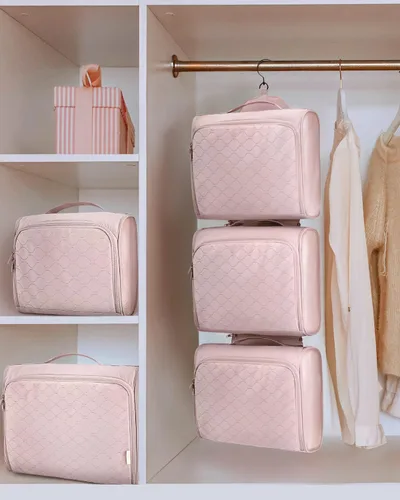 Vista 6 de BAGSMART - Juego de 6 cubos organizadores de viaje para accesorios de viaje organizador de maletas portátil con bolsa de zapatos organizador ligero