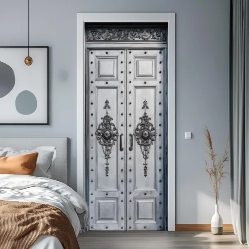 Vista 12 de arricraft 2 piezas de pegatinas adhesivas para puerta, 31.5"x78.7" adhesivos de pared 3D con patrón de cascadas de cuevas, vinilo para puertas