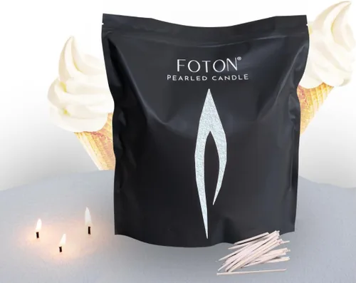 Vista 10 de Foton Vela Perlada 18 Oz - Velas de Cera en Polvo de Sidra Nevada, No Tóxicas, Lujo, Duraderas hasta 120 Horas - Vela Perlada de Arena Recargable