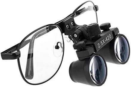 Vista 3 de Lupes 2.5X 1,378.0 ft m binocular óptica gafas marco metal lupa
