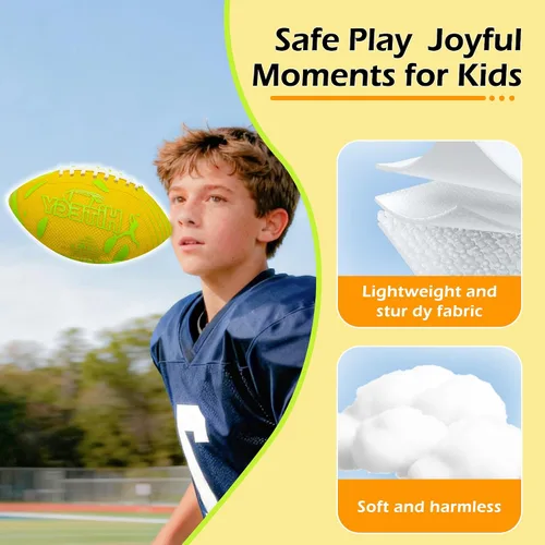 Vista 3 de Glow in The Dark Football Light Up Football USB-C Rechargeable LED Ball with Pump Night Game Ball for Indoor & Outdoor Play Gift Ready for