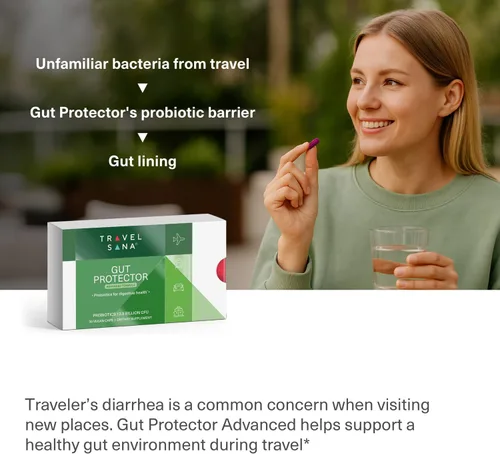 Vista 8 de Probióticos de viaje para la salud digestiva, apoyo inmunológico y diarrea ocasional del viajero Probióticos para la salud intestinal Suplemento