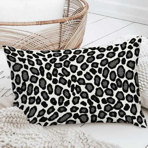 Vista 2 de ArogGeld Funda de cojín con estampado de guepardo negro, estampado de leopardo, animal, decoración de granja, funda de almohada para oficina, coche