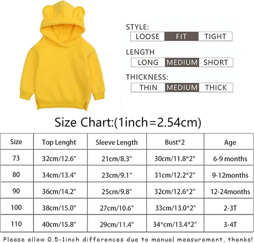 Vista 7 de QLIPIN Sudadera unisex con capucha para bebé, sudadera de manga larga