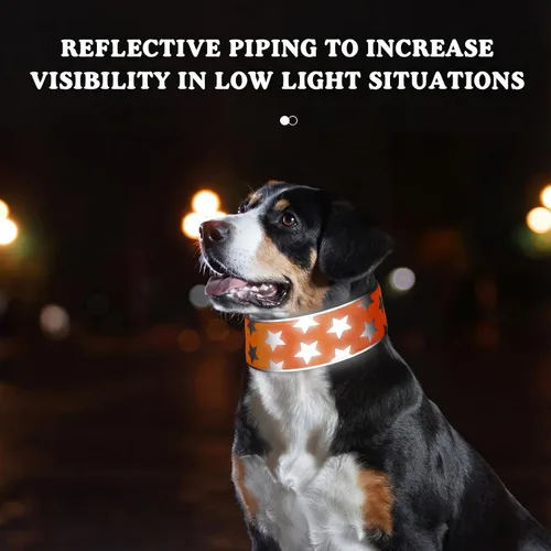 Vista 2 de Paterr 2 collares reflectantes para perro, ajustables de alta visibilidad, con cierre de liberación rápida, cómodos accesorios para pasear perros