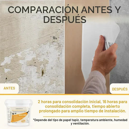 Vista 4 de Pasta adhesiva del papel pintado de 1.32Gal, pegamento claro de la pared