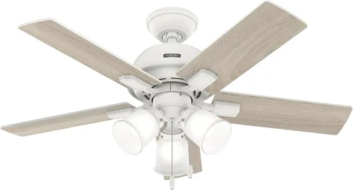 Vista 15 de Hunter Ventilador de techo interior de 44 pulgadas con luces LED, ventilador de techo con cadena de tracción, para dormitorio o sala de estar