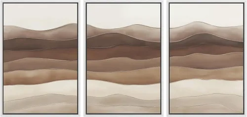 Vista 57 de SIGNWIN Lienzo enmarcado para pared, juego de arte de acuarela pastel, paisaje marrón, naturaleza, naturaleza salvaje, ilustraciones modernas, arte