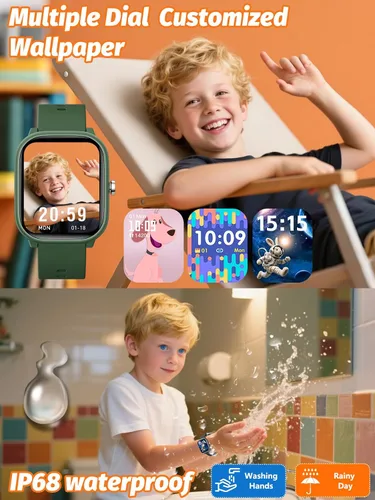 Vista 6 de Reloj Inteligente para Niños y Niñas, Rastreador de Fitness con Monitor de Frecuencia Cardíaca y Sueño, Pantalla Táctil de 1.83" con 12