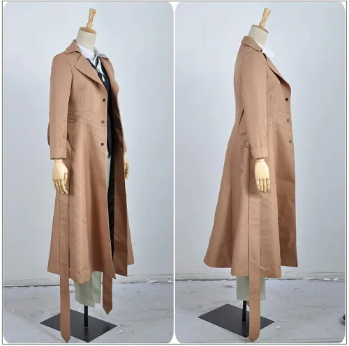 Vista 4 de Cos-Animefly Anime Bungo Stray Dogs Osamu Dazai Cosplay traje largo gabardina Halloween fiesta traje para hombres mujeres