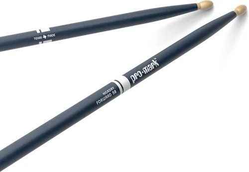 Vista 19 de Promark American Hickory Classic 5A - Baquetas de nogal americano, punta de bellota, azul - Par individual