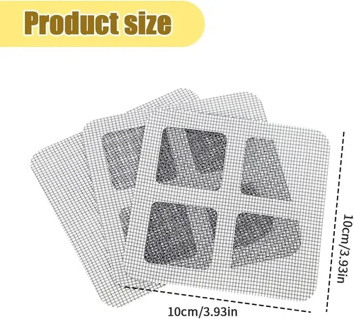 Vista 2 de Atrapapelos Desechable para Desagüe de Ducha, Adhesivos Desechables Atrapapelos para Desagüe, Cubierta de Malla para Desagüe, Protector de Desagüe
