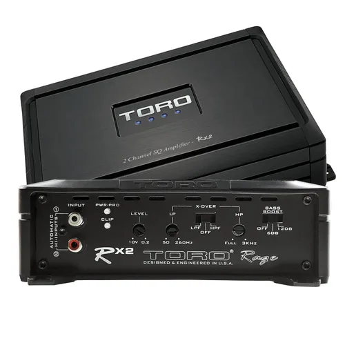 Vista 6 de TORO TECH Amplificador de coche RX2 de 2 canales 65W x 2 RMS @ 4Ω / 90W x 2 @ 2Ω - Amplificador MOSFET clase A/B con encendido automático