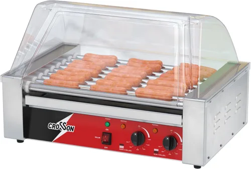 Vista 8 de CROSSON Hot Dog 7 Rodillos con Calentador de Pan, Máquina Comercial de Cocina con Asador Giratorio Antiadherente 7 en 304, Parrilla Eléctrica