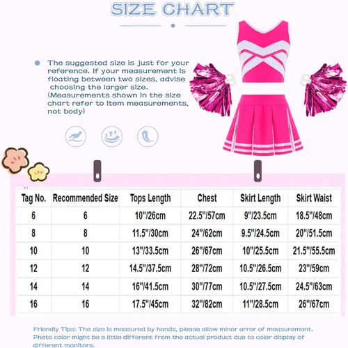 Vista 5 de JEATHA Disfraz de animadora para niñas, uniforme de animadora, sin mangas, con falda plisada, disfraz de cosplay