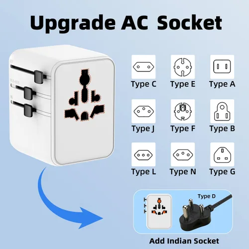 Vista 5 de Adaptador universal del viaje, enchufe europeo del viaje 45W