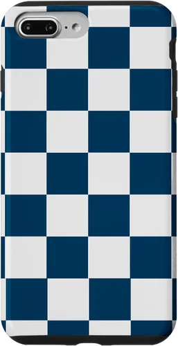 Vista 11 de Checkered Navy Blue and White Checkerboard Case for iPhone 17