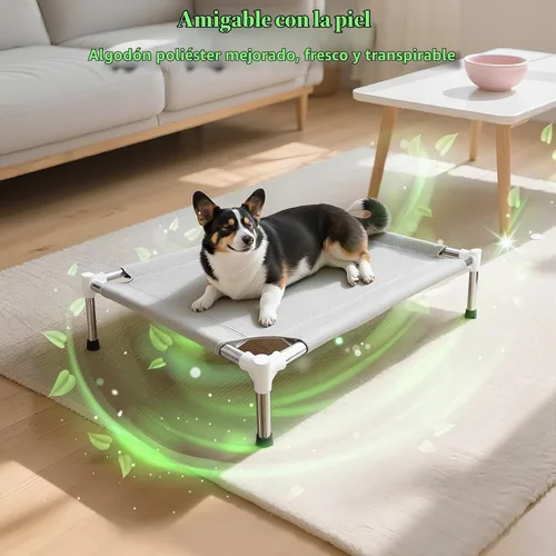 Vista 5 de Makerfire Cama Elevada para Perros, Catre Elevado para Interiores/Exteriores para Perros Pequeños, Cama Desmontable para Mascotas con Patas